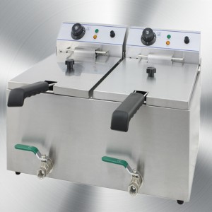 Electric Fryer with Valve two tank