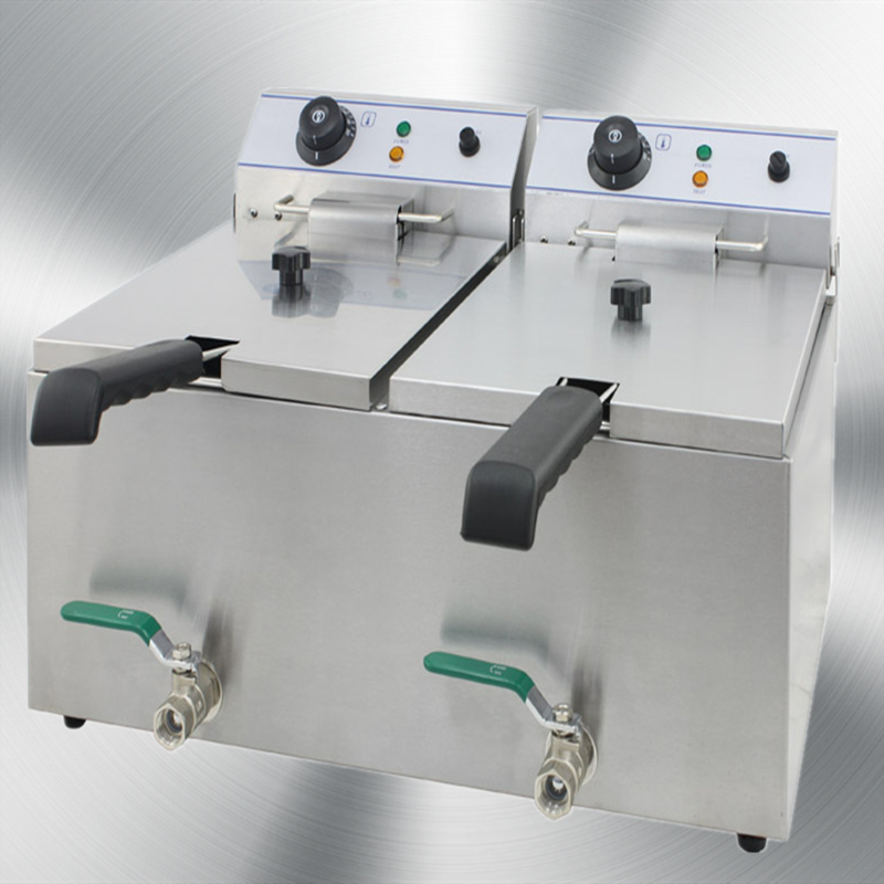Electric Fryer with Valve two tank